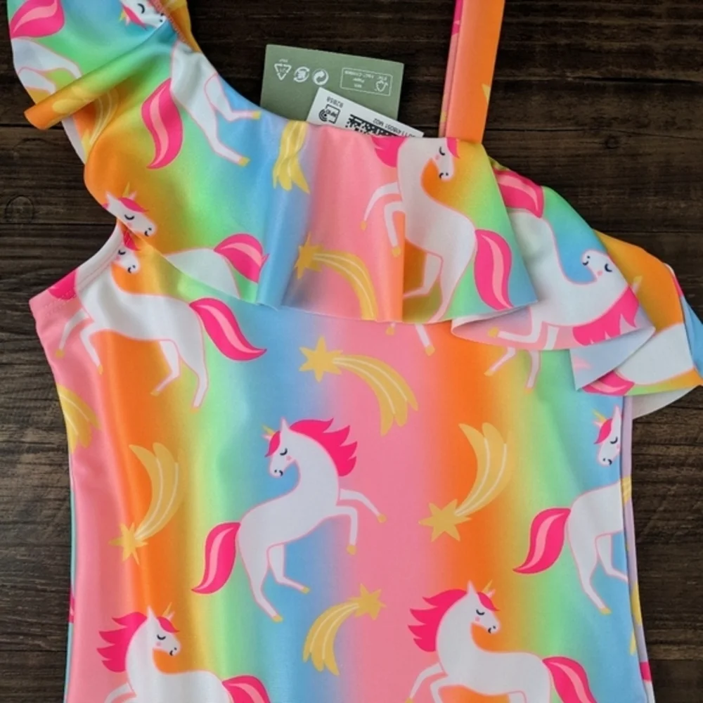 NWT H&M Unicorn Ruffle Swimsuit